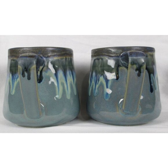R2 Zrike Crafted Ombre Drip Glaze Stoneware Mugs 16 oz. SET OF 2 - Picture 4 of 6